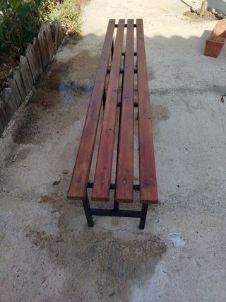 2 Bancos Madera y Metal