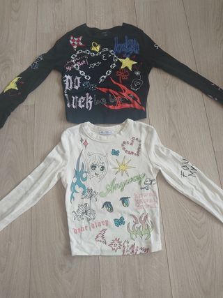 2 Camisetas niña estampadas PUESTA 1 VEZ