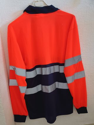 Polo de trabajo naranja y azul Talla XL
