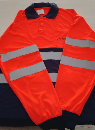 Polo de trabajo naranja y azul Talla XL