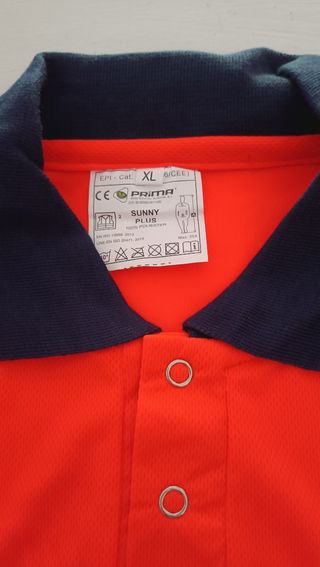 Polo de trabajo naranja y azul Talla XL