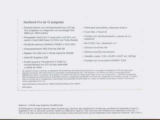 MacBook Pro 15” i7 16GB RAM 256GB SSD Plata