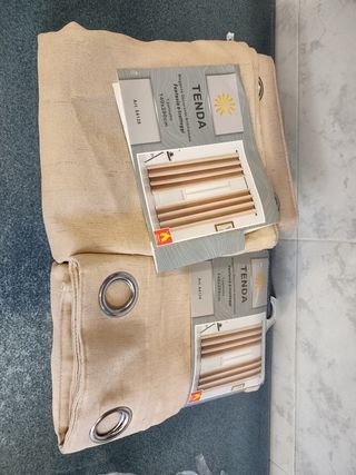 2 Paneles Cortinas Opacas Beige