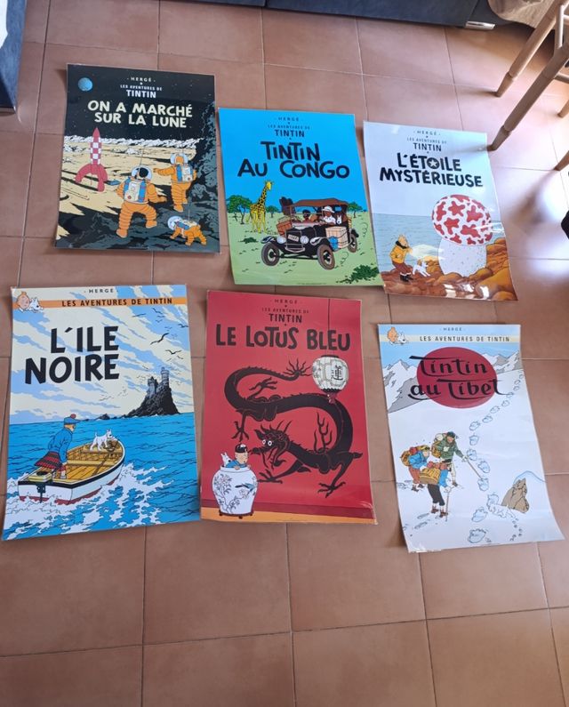 6 Posters Tintín Portadas Libros Plastificados
