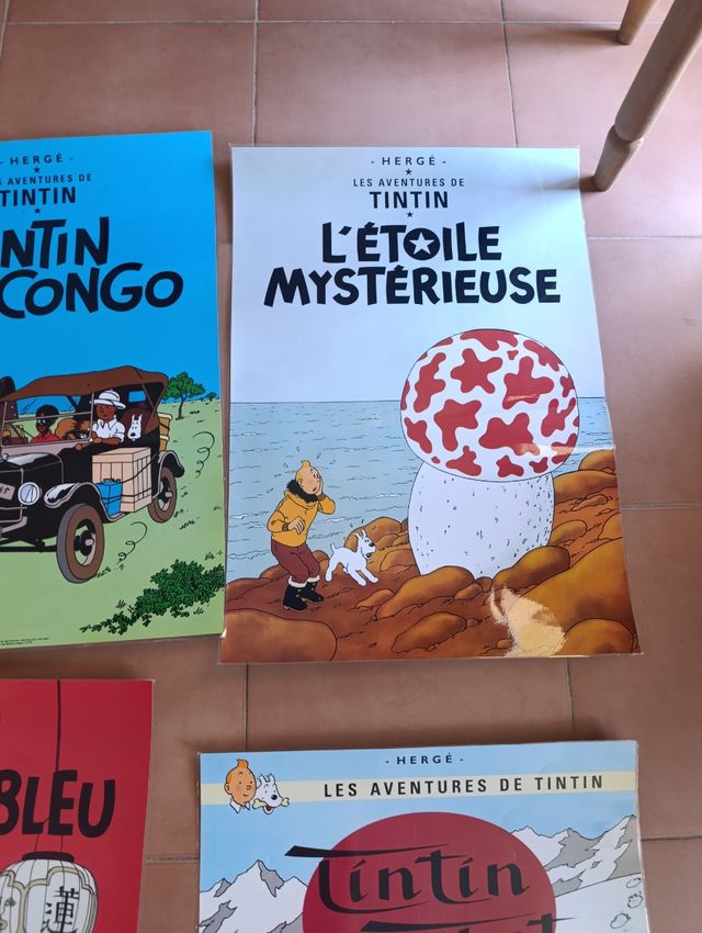 6 Posters Tintín Portadas Libros Plastificados