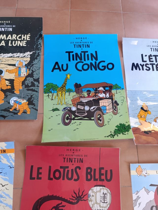 6 Posters Tintín Portadas Libros Plastificados