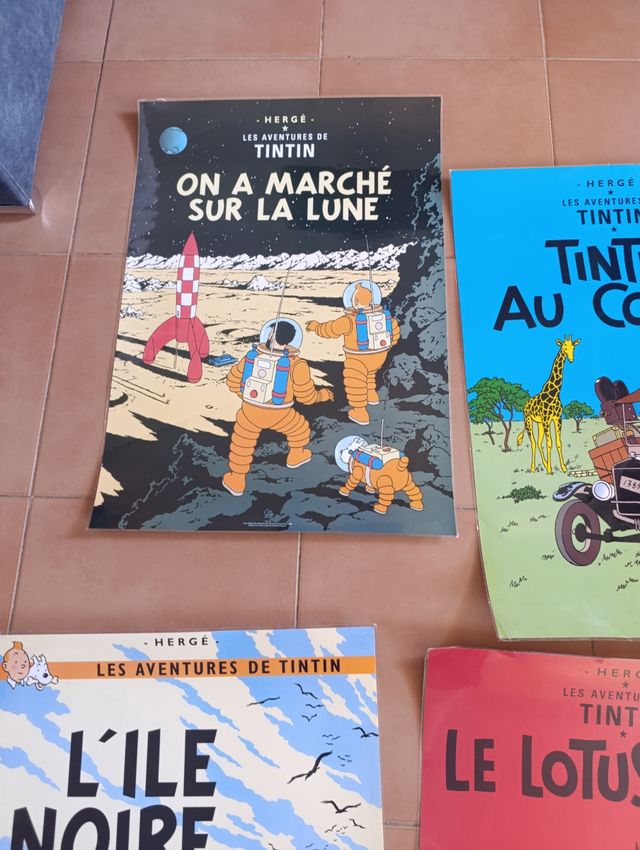 6 Posters Tintín Portadas Libros Plastificados