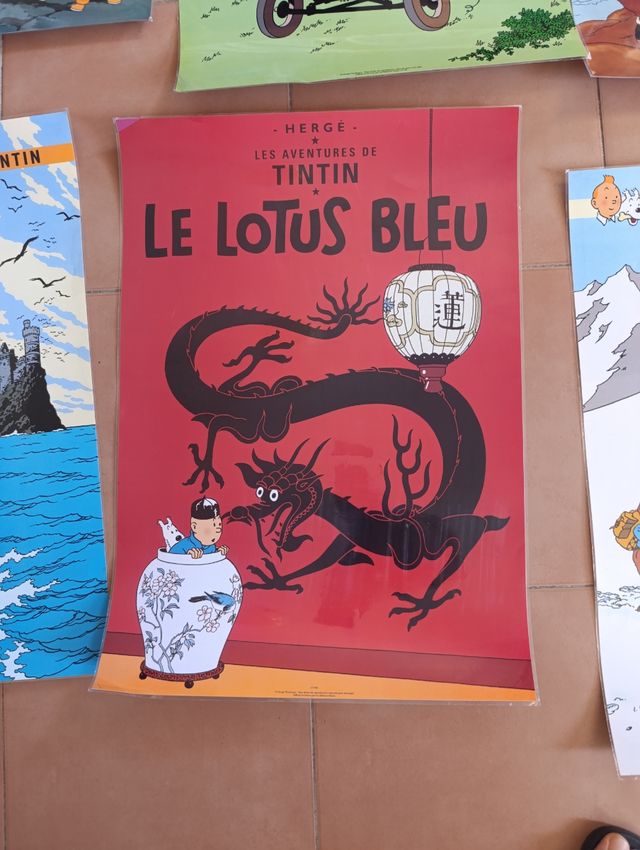 6 Posters Tintín Portadas Libros Plastificados