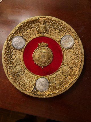 Platos Numismáticos Heráldico Bronce Plata