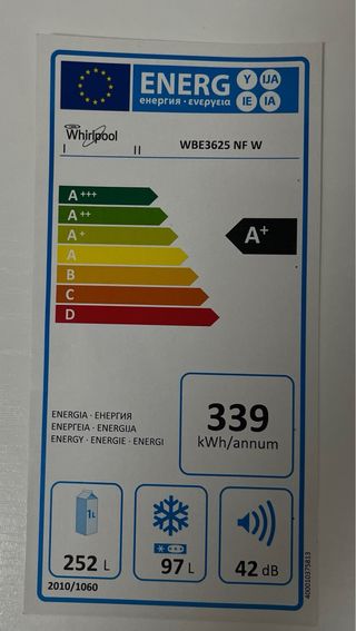 Frigorífico Combi Whirlpool 349 L No Frost