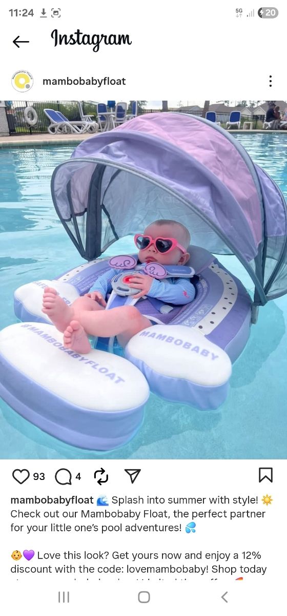 Flotador bebé Mambo Baby con toldo