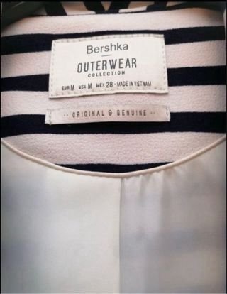 Blazer Rayas Bershka Negro/Blanco