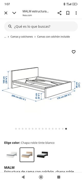 Estructura Cama 150x200 Madera