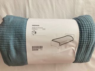 Colcha Indira IKEA Azul Grisaceo Algodón 150x250c