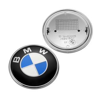 2 Emblemas BMW Capó/Maletero 82mm Azul Blanco