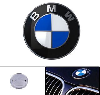 2 Emblemas BMW Capó/Maletero 82mm Azul Blanco
