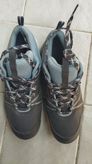 Zapatillas Trekking Mujer Quechua Negro/Gris