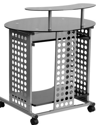 Mesa Ordenador Cristal y Metal