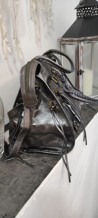 Borsa donna vera pelle silver