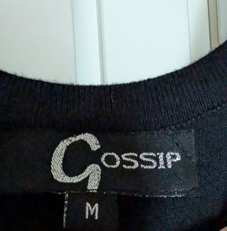 Jersey Negro Manga Larga Adornos Plateados