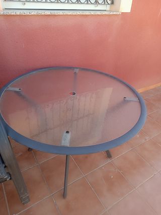 Mesa redonda jardín con 4 sillas