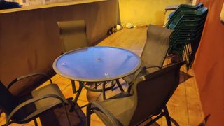 Mesa redonda jardín con 4 sillas