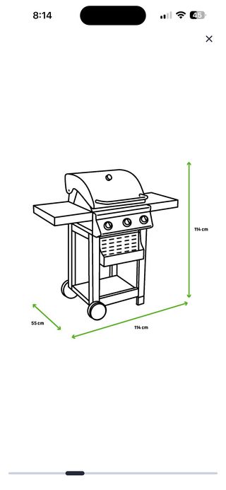 Barbacoa de gas negra y plateada.