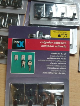 11 blisters de Colgadores Adhesivos Inox 4 Unidade