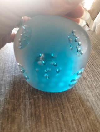 Decorazione mela in vetro blu