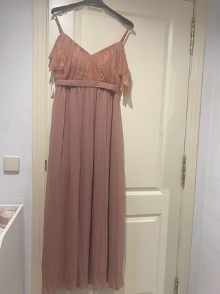 Vestido largo fiesta rosa
