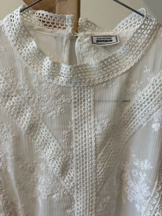 Blusa Pimkie blanca con encaje