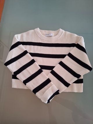 Jersey Bershka rayas blanco y negro talla M