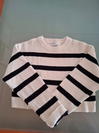 Jersey Bershka rayas blanco y negro talla M