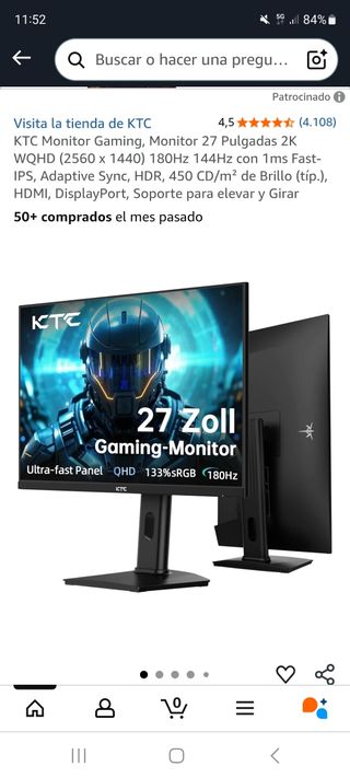 Monitor KTC 27" QHD 1440p 180Hz