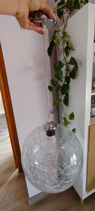 Lámpara colgante moderna cristal y metal