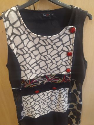 Vestido For Her Paris negro estampado L/XL