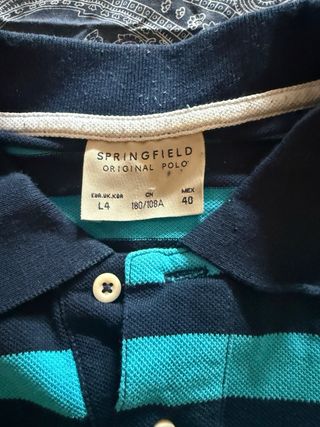 Polo Springfield Rayas Azul y Turquesa