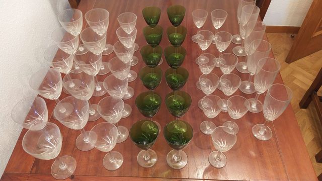 Cristaleria - juego de copas de cristal antiguas