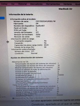 MacBook Air 1.8 GHz Batería buen estado