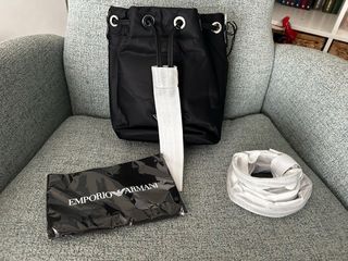 Bolso Saco Emporio Armani Negro Nylon