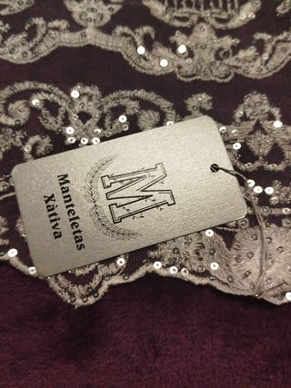 Manteleta Tul Blanco Plata