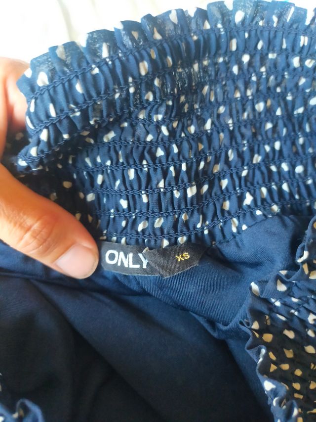 Gonna blu corta con fantasia