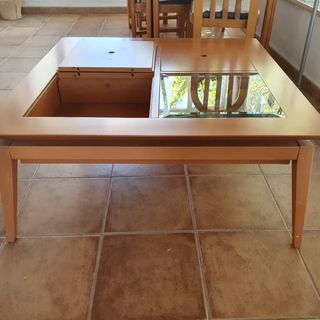 Mesa de centro madera y cristal