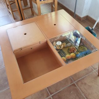 Mesa de centro madera y cristal