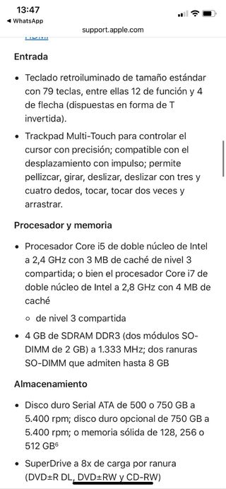 MacBook Pro 13 2011 Plata