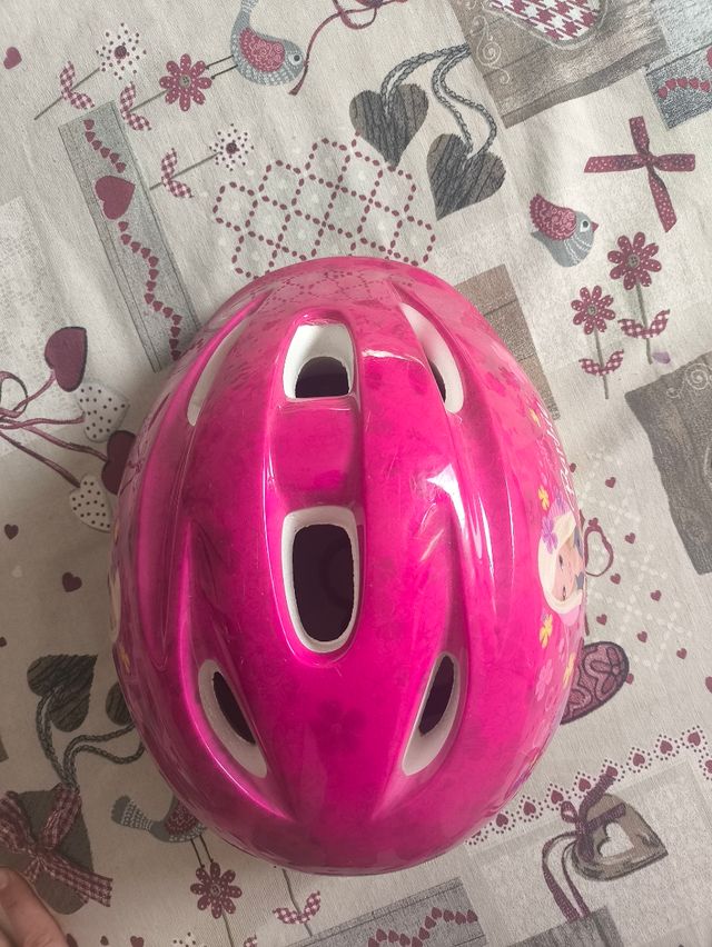 Casco Barbie Niña Rosa