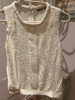Blusa sin mangas blanca
