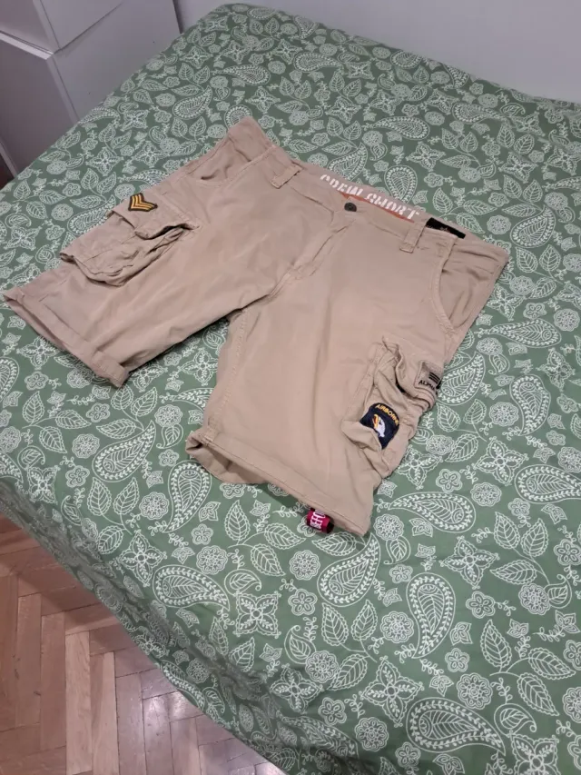 Pantalón corto cargo beige hombre Alpha Industries