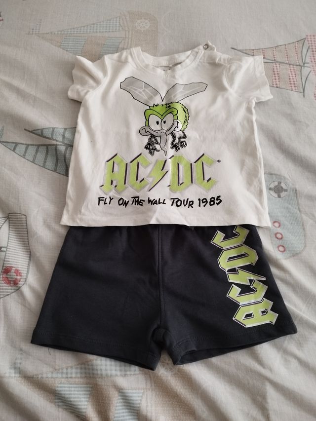 Conjunto AC/DC camiseta y pantalón corto