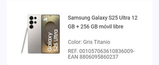Samsung Galaxy S25 Ultra 256GB Gris Titanio